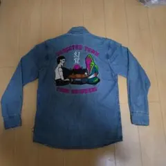 パンクドランカーズ×メトロン星人コラボ デニムジャケット Lサイズ パンクドランカーズ デニムシャツ メトロン星人 ウルトラマン