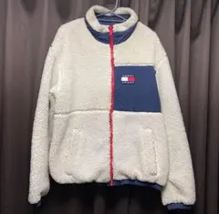 TOMMY JEANS フリースジャケット ボワ アウター L 白 紺