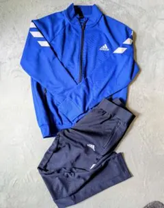 adidas ジャージ 上下セット 青 150