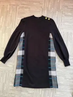 ブルーレーベル　チェック　膝丈ワンピース