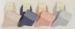 LAURA ASHLEYレディースソックス 4足セット シルク混　22-24cm