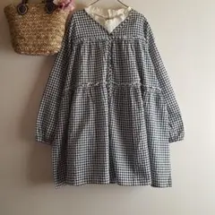 新品　SM2☆オフ／さらりサッカーチェック生地ティアードチュニック