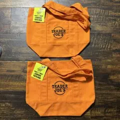 TRADER JOE'S オレンジキャンバストートバッグ2個セット