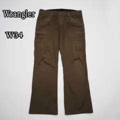 【美品】Wrangler フレア カーゴパンツ フラップポケット w34のサムネイル