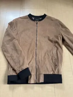値下げ 希少 人気 ZARA MAN エンボス加工 ジップ ブルゾン デザイン 