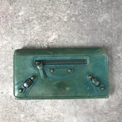 00s Balenciaga バレンシアガ シティ 長財布 グリーンのサムネイル