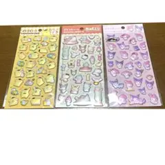ポムポムプリン、サンリオキャラクターズ、マイメロディ&クロミ　ぷくっとシール