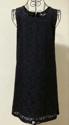 【新品未使用】BARNEYS NEWYORKブラックレースノースリーブワンピース