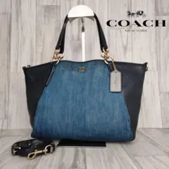 60 COACH コーチ　デニム　2WAY ハンドバッグ　ショルダーバッグ
