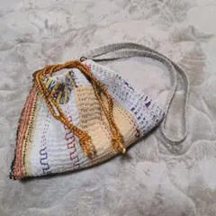 ヴィンテージラリーキルトの巾着　ショルダーバッグ　2way