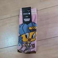 STANCE Tweety Crewソックス ピンクLサイ25,5~29.0cm