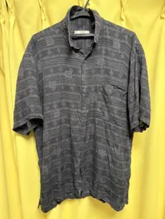 100% シルク 半袖シャツ グレー系