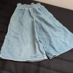 110cm ライトブルーデニム ワイドパンツ