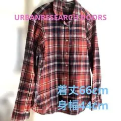 URBAN RESEARCH DOORS チェックネルシャツ 赤 ネイビー M
