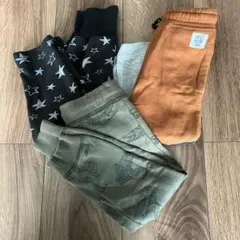 【3枚セット】ベビーパンツ　裏起毛　90 H&M他　星　スター　ワニ