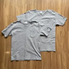 Champion チャンピオン　T1011　ポケT　グレー　メンズM　2枚セット