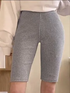 レギンス　スパッツ　グレー　ハーフパンツ　ボトム　パンツ