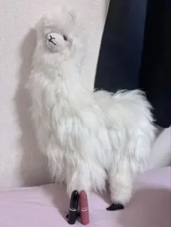 アルパカ白　ぬいぐるみ　大きめふわふわ