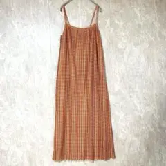 チェック柄 ロングワンピース