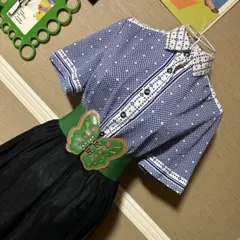 昭和レトロ 千鳥？総柄 半袖シャツ ヴィンテージ 古着