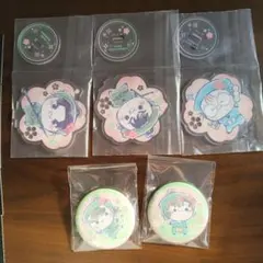 忍たま フリューくじ アクリルスタンド　缶バッチ 潮江　食満　中在家　善法寺