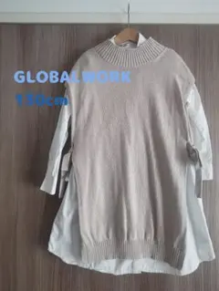 aki様★GLOBALWORK　130cm シャツチュニック×ベストセット
