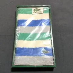 LACOSTE スポーツタオル 青・緑・白ストライプ　日本製