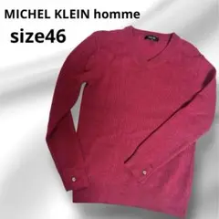 MICHELKLEINニットセーターVネックメンズユニセックス秋冬ウール100%