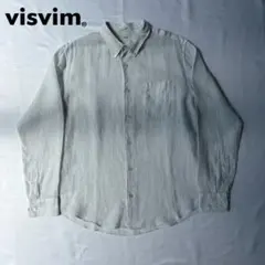 VISVIM ビズビム ストライプ リネン 麻100% 長袖 ボタンダウンシャツのサムネイル