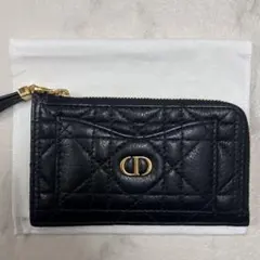 ディオール Dior Caro Cosmos ジップ カードホルダー 黒