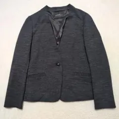 グリーンレーベルリラクシング ノーラペルジャケット M ダークグレー 手洗い可能