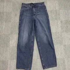 ダークブルー ストレートデニムパンツ