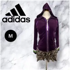 グランジY2K adidas ベロアジャージ ダブルジップアップパーカー