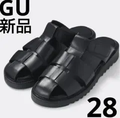 新品　GU　リアルレザー　グルカサンダル　28　厚底