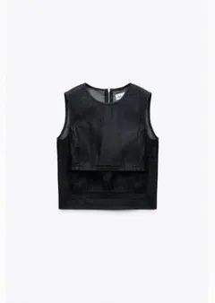 ZARA TRF DENIM TOP WITH CUT-OUT