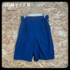 レリアン 大きいサイズ 15号 ワイドハーフパンツ キュロット 紺 ネイビーのサムネイル