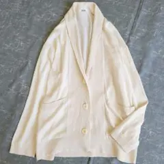 マーガレットハウエル コットンリネン ショールカラーカーディガン