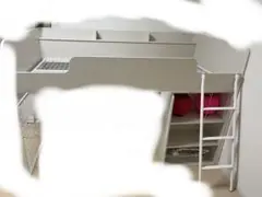 ※美品※ニトリ　ホワイト ロフトベッド 棚付き