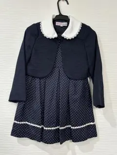 キャサリンコテージ　ネイビー ドットフォーマルドレス　110 セレモニー　結婚式