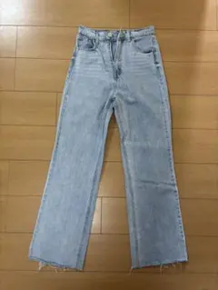 GRL グレイル　フリンジヘムセミフレアデニムパンツ　S サイズ　CU166