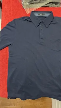 COMME CA ISM ネイビー ポロシャツ L