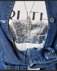 AMERICAN HOLIC ボールチェーンリボンネックレス シルバー
