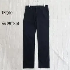 ...UNIQLO ブラックストレートデニム サイズ30(w76cm)