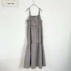 KFG洋裁店様 ミニギンガムひもひもダブリエ ワンピース 125丈 - メルカリ