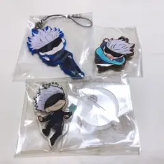 呪術廻戦 五条悟 ガチャ 一番くじ ラバーストラップ アクリル 3点セット