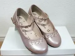 エニィファム フォーマルシューズ 19.0 新品 タグ付き　ピンク　お花
