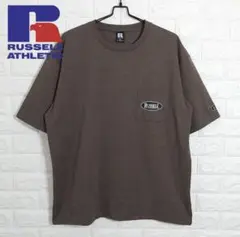 極美品】RUSSELL ATHLETIC　Tシャツ　ポケT　別注　茶系　XL