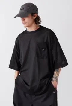 未使用に近い極美品FAT メッシュ生地ポケット付TシャツSKINNY(L) 黒のサムネイル