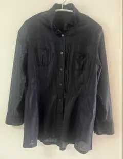 ブラックスタンドカラーシャツ 長袖