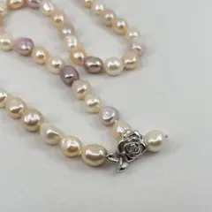 【美品】淡水大粒バロックパール　マルチカラー　Y字ネックレス 全長67cm
